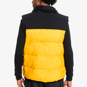 Gilet matelassé jaune de haute qualité pour homme, col montant, fermeture éclair, coupe-vent, décontracté, vêtement d'extérieur d'hiver sans manches, OEM - Product Image 6