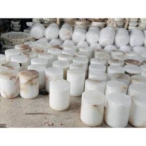 Best Price Natural White Marble Eco-Friendly Candle Holder Round <b>Jar</b> for Home <b>Decoration</b> Wholesale Best Price Available - Product Image 1