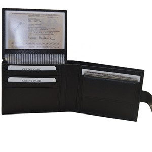 <b>Men's</b> <b>Black</b> Genuine Leather Bifold <b>Wallet</b> Minimalist Fold Closure Short Daily Use Multiple Card Slots Open Closure Vintage - Product Image 5