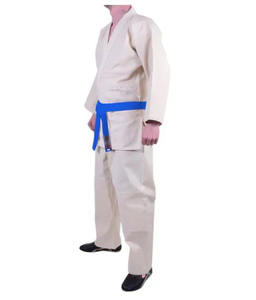Uniforme de Karate para Hombre, 100% Algodón, Transpirable, Blanco con Cinturón Azul, Talla Adulto, Corte Regular, Ropa de Artes Marciales - Product Image 3