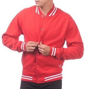 Chaqueta de béisbol varsity reversible de invierno al por mayor con capucha, cuello alto, bordado de algodón real y forro polar, estilo urbano. - Product Image 1