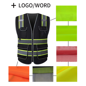 Gilet haute visibilité pour hommes, réflecteur, vêtements de travail industriels, 100% polyester, vert foncé, gilet de sécurité avec poches et fermeture éclair - Product Image 5