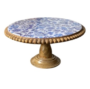 Décoration de centre de table pour mariage et cuisine, finition émaillée, décorations de table à desserts, support à gâteau décoratif en bois d'acacia - Product Image 1