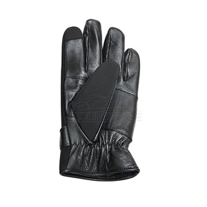 Black Sheepskin Leather <b>Gloves</b> Mens Winter Fleece <b>Warm</b> Touchscreen Cold Weather Adjustable Strap Soft Insulated <b>Gloves</b> - Product Image 3