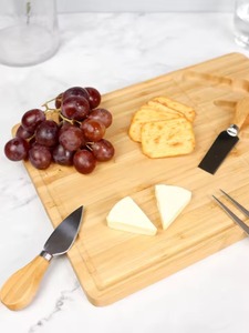 Tabla de cortar de madera de acacia, bandeja rectangular para servir queso, tabla de picar con utensilios para servir - Product Image 2