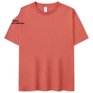 T-shirt rouge pour homme à manches courtes, 100 % coton, col rond, coupe classique, jersey tricoté décontracté, logo imprimé sur la manche gauche - Product Image 3