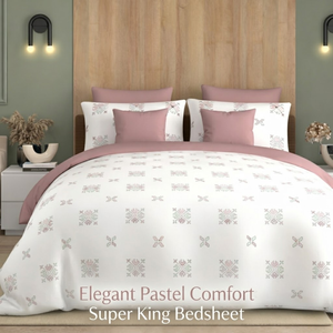 Juego de Sábanas Super King Size de 120x120 Pulgadas, 100% Algodón Puro, con 2 Fundas de Almohada |   Ropa de cama transpirable y con cremallera para almacenamiento. - Product Image 2