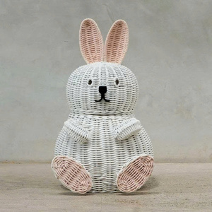Handwoven Wicker Bunny <b>Basket</b> for Kids <b>Easter</b> Toy Storage Nursery Decor Cute Rabbit Organizer Baby Room Hamper and <b>Gift</b> - Product Image 1