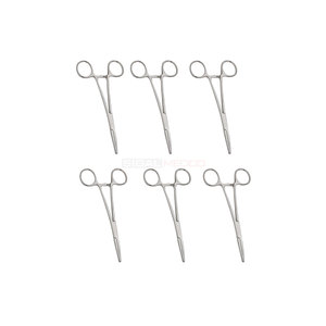 Lot de 6 pinces hémostatiques droites Kelly 5,5 pouces en acier inoxydable de qualité chirurgicale, pinces de serrage à mécanisme à cliquet manuel CE - Product Image 1
