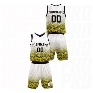 ชุดบาสเก็ตบอลแบบกลับด้านได้ สีเหลืองกุหลาบ แบบสั่งทำพิเศษ พร้อมชื่อและหมายเลขส่วนตัว ชุดเสื้อและกางเกงบาสเก็ตบอลแบบซับลิเมชั่นสำหรับทีม - Product Image 3