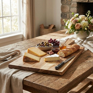 Planche à découper en bois d'acacia poli, durable et faite à la main, de forme rectangulaire, taille personnalisable pour la préparation des aliments en cuisine - Product Image 1