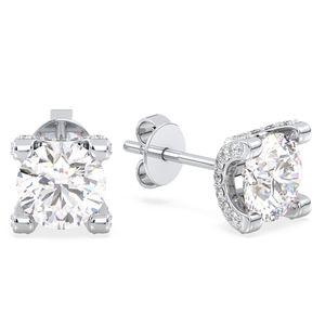 REYES High Quality 925 Sterling <b>Silver</b> Moissanite <b>Stud</b> <b>Earrings</b> <b>For</b> <b>Women</b> Wholesale Wedding Anniversary Gift Fine Jewelry - Product Image 3