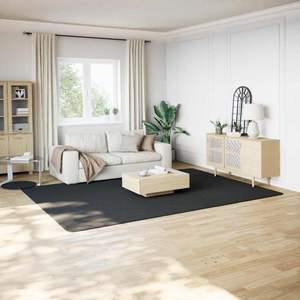 Alfombra Peluda 100% Poliéster Negra de 94.5 X 133.9 Pulgadas, Alfombras y Conjuntos de Alfombras - Product Image 1