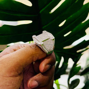 Anillo de Plata de Ley 925 para Hombre, Estilo Hip Hop, con Incrustaciones de Diamantes Moissanite de Corte Brillante Redondo, Regalo de Aniversario, Joyería Iced Out - Product Image 3