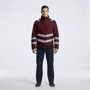 Custom <b>Men</b> <b>Reflective</b> Safety <b>Jacket</b> High-Visibility Waterproof Polyester ODM Workwear Winter Security Guard Construction - Product Image 4