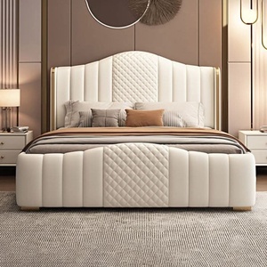 Modern Wooden <b>Platform</b> <b>Bed</b> Midcentury Design Floating <b>Bed</b> <b>Frame</b> for Bedroom Furniture - Product Image 3