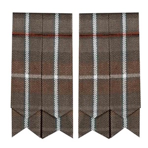 Tela Tartán con Diseño a Cuadros Marrón, Blanco y Rojo, Estilo Tradicional Escocés, Accesorios para Kilt Masculino - Product Image 3
