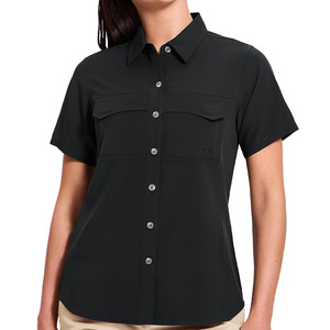Camisas de Pesca Flexibles y Elegantes de Manga Corta para Mujer, Estilo Moderno para Actividades al Aire Libre - Product Image 1