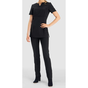 Tunique de Salon de Beauté Personnalisée à Marque Privée, Uniforme Élastique pour Soins des Ongles et Spa, Blouse d'Infirmière avec Dentelle Ajustable pour Femmes Grandes Tailles - Product Image 3