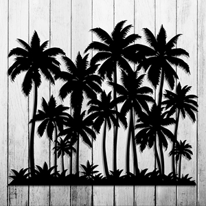 Arte Decorativo de Pared con Palmera Negra, de Madera y Metal, para Sala de Estar, Dormitorio, Baño, Cocina y Balcón, Estilo Tropical, de la India - Product Image 1