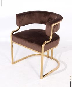 Golden Frame <b>Green</b> Puff Seat Ottoman <b>Chair</b> With Back Rest For Livingroom Hallway Sitting Decorative Use Ottoman <b>Chair</b> - Product Image 5