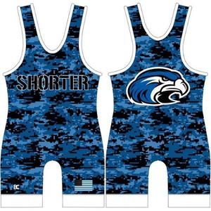Maillot de compression de lutte sans manches unisexe en polyester avec impression par sublimation et motif lettres – Vêtement de fitness ajusté - Product Image 3