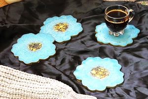 ชุดจานรองแก้วทำจากยางเรซินสุดหรูชุดที่รองแก้วบนโต๊ะศิลปะทำด้วยมือของขวัญราคาไม่แพงของตกแต่ง - Product Image 5