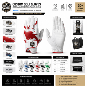 Fabricant de gants de golf en cuir de style personnalisé, avec logo sur mesure et fermeture auto-agrippante, en cuir Cabretta. - Product Image 4