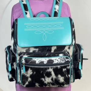 New Arrival Cowhide Leather with Boot Stitch <b>Backpack</b> Purse Handmade Tooled Flap Women Travel <b>School</b> Fashion <b>Backpack</b> Wholesale - Product Image 2