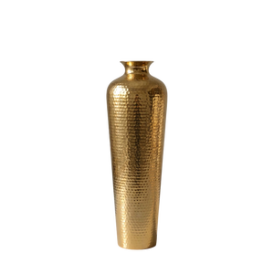 Jarrón de suelo moderno hecho a mano de latón con acabado dorado martillado, jarrón decorativo de metal para mesa, florero para bodas y fiestas. - Product Image 1