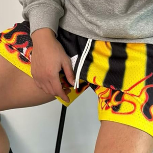 Shorts de basketball personnalisés en maille flamme violette OEM ODM sublimés à séchage rapide, tenue d'équipe avec logo personnalisé, unisexe adulte 2026 Pro - Product Image 4