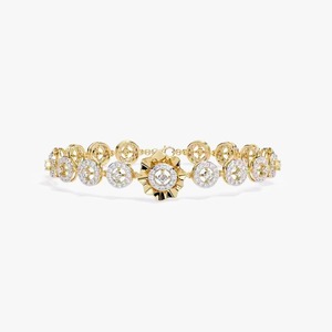 Bracelet en moissanite étincelante de haute qualité en or jaune 18 carats, bijoux hip-hop inaltérables pour hommes et femmes - Product Image 2