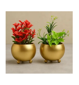 Pot de fleurs décoratif en laiton, pot de fleurs d'intérieur pour bureau, pot de fleurs en laiton de haute qualité, forme ronde, pot suspendu en laiton à prix avantageux - Product Image 3