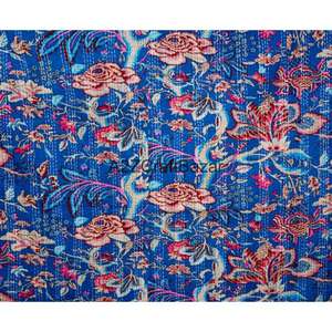 Edredón Kantha Indio Hecho a Mano, Reversible, Vintage, Ecológico, para Todas las Estaciones, Bordado, Tamaño Doble, 100% Algodón Orgánico para el Hogar - Product Image 2