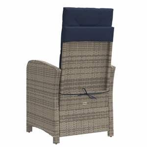 Poly Rattan grigio reclinabile sedia da giardino con poggiapiedi - Product Image 6