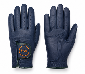 Gants de golf bleu marine avec logo personnalisé, en cuir Cabretta véritable de qualité supérieure, respirants, fabricant OEM ODM - Product Image 1
