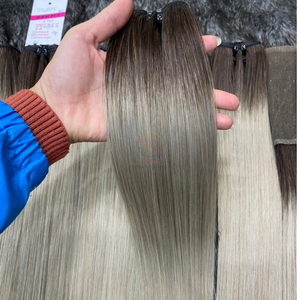 Paquetes de cabello Remy crudo de lujo de donante vietnamita Super Bone Straight Silky Smooth 100g Machine Double Weft - Product Image 2