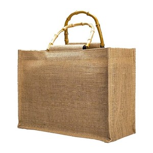 Sac fourre-tout en jute vert personnalisé écologique personnalisé réutilisable à la mode et durable sacs fourre-tout en jute naturel à vendre - Product Image 4