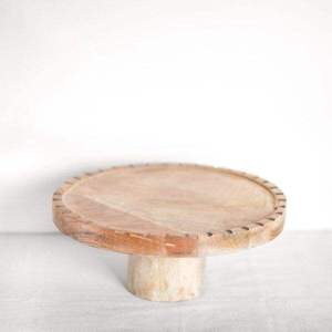 Eco-friendly Wooden Cake Stand Made Sustainable Natural Wood Handcrafted Detailing Stylish Dessert - Product Image 5