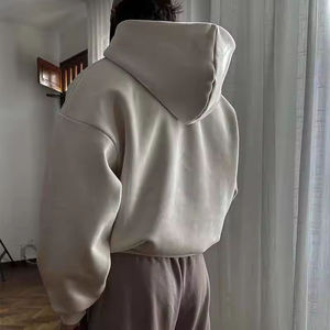 Sweat à capuche polaire épais et oversize tendance pour l'hiver, coupe carrée en coton, style streetwear, poche numérique, logo personnalisé, fabricant OEM en gros - Product Image 3