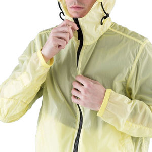 Veste coupe-vent jaune légère pour homme, à capuche, zippée, pour la course à pied, sportive, respirante, fine et imperméable au vent - Product Image 5
