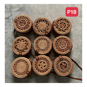 ARTISAN MADE RATTAN CROSSBODY <b>BAG</b> WITH SEASHELL ACCENTS - Product Image 4