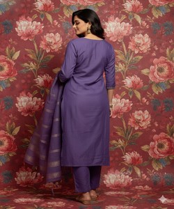Conjunto Kurti y Palazzo de Lujo de Rayón y Algodón con Estampado Digital, de Secado Rápido, Tallas Grandes Disponibles, Prenda Étnica Informal - Product Image 3