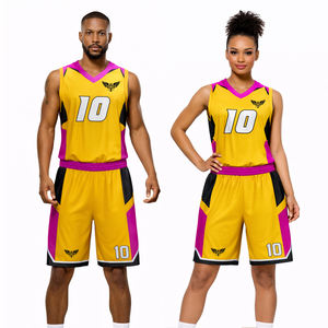 ชุดยูนิฟอร์มบาสเก็ตบอลชายหญิงแบบสั่งทำปี 2026 เสื้อและกางเกงขาสั้นแบบซับลิเมชั่น พร้อมสกรีนชื่อทีมและหมายเลขส่วนตัว ขายส่งชุดกีฬา - Product Image 1