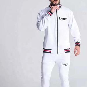 ชุดวอร์มผ้าฝ้ายผ้าฟลีซ2ชิ้นสำหรับผู้ชายกางเกงวิ่งระบายอากาศแบบรัดรูปติดซิปโลโก้แบบกำหนดเอง - Product Image 5