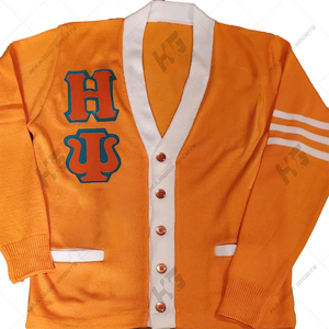 Custom Logo University Varsity Cardigan: High Quality V-Neck Knitted Letterman <b>Sweater</b> for Men/Women - Product Image 6