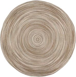 Tapis rond en jute naturel tressé 2026 avec support en toile de coton pour salon, camping, intérieur et extérieur - Product Image 4
