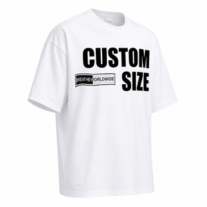 Oversized Printed Cotton T-Shirt Men 230gsm Heavyweight Breathable Soft Relaxed Fit Daily Casual Custom <b>Logo</b> Wholesale - Product Image 3