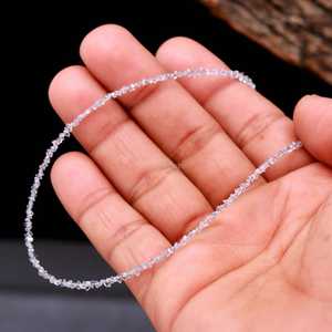 Collar de cuentas de diamante Herkimer de lavanda en bruto, joyería de cristal de piedra de nacimiento de abril, collar llamativo de cuarzo Herkimer hecho a mano, regalo - Product Image 6