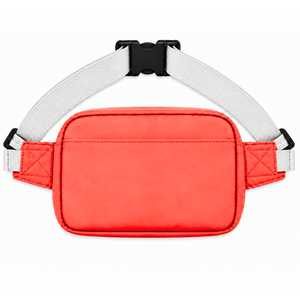 Sac banane personnalisé Delta Sigma Theta, rouge et blanc, style décontracté, logo brodé et poche zippée, pour femme, vêtements grecs. - Product Image 4